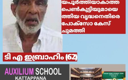 കലുങ്കിനടിയിൽ പ്രായപൂർത്തിയാകാത്ത പെൺകുട്ടിയുമായെത്തിയതിനെ തുടർന്ന് നാട്ടുകാർ പിടികൂടിയ വൃദ്ധനെതിരെ പോക്സോ കേസ് ചുമത്തി