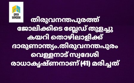 തിരുവനന്തപുരത്ത് ജോലിക്കിടെ ബ്ലേഡ് തുളച്ചു കയറി തൊഴിലാളിക്ക് ദാരുണാന്ത്യം