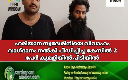 ഹരിയാന സ്വദേശിനിയെ വിവാഹം വാഗ്ദാനം നൽകി പീഡിപ്പിച്ച കേസിൽ  2 പേർ പിടിയിൽ