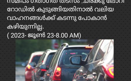 തൊടുപുഴ- പുളിയന്മല സംസ്ഥാന പാതയിൽ പുളിയന്മല ഹിൽ ടോപ്പിന് സമീപം ഗതാഗത തടസം .