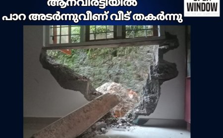 അടിമാലിക്കടുത്ത് ആനവിരട്ടിയിൽ
പാറ അടർന്നുവീണ് വീട് തകർന്നു;വീട്ടിൽ ആളുകൾ ഉണ്ടായിരുന്നെങ്കിലും ആർക്കും പരിക്കില്ല