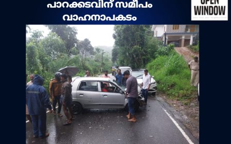 കട്ടപ്പന - പുളിയന്മല റോഡിൽ പാറക്കടവിന് സമീപം വാഹനാപകടം. കാറും ബൊലോറോയും തമ്മിൽ കൂട്ടിയിടിച്ചു