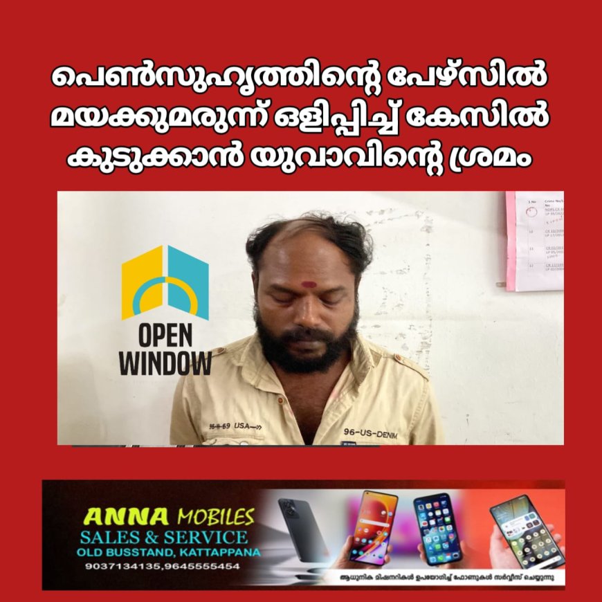 പെൺസുഹൃത്തിന്റെ പേഴ്സിൽ മയക്കുമരുന്ന് ഒളിപ്പിച്ച് കേസിൽ കുടുക്കാൻ യുവാവിൻ്റെ ശ്രമം. കട്ടപ്പനയിൽ ഒരാൾ അറസ്റ്റിൽ