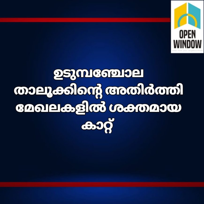 ഉടുമ്പഞ്ചോല താലൂക്കിന്റെ അതിർത്തി മേഖലകളിൽ ശക്തമായ കാറ്റ്;നാലു വീടുകൾ തകർന്നു