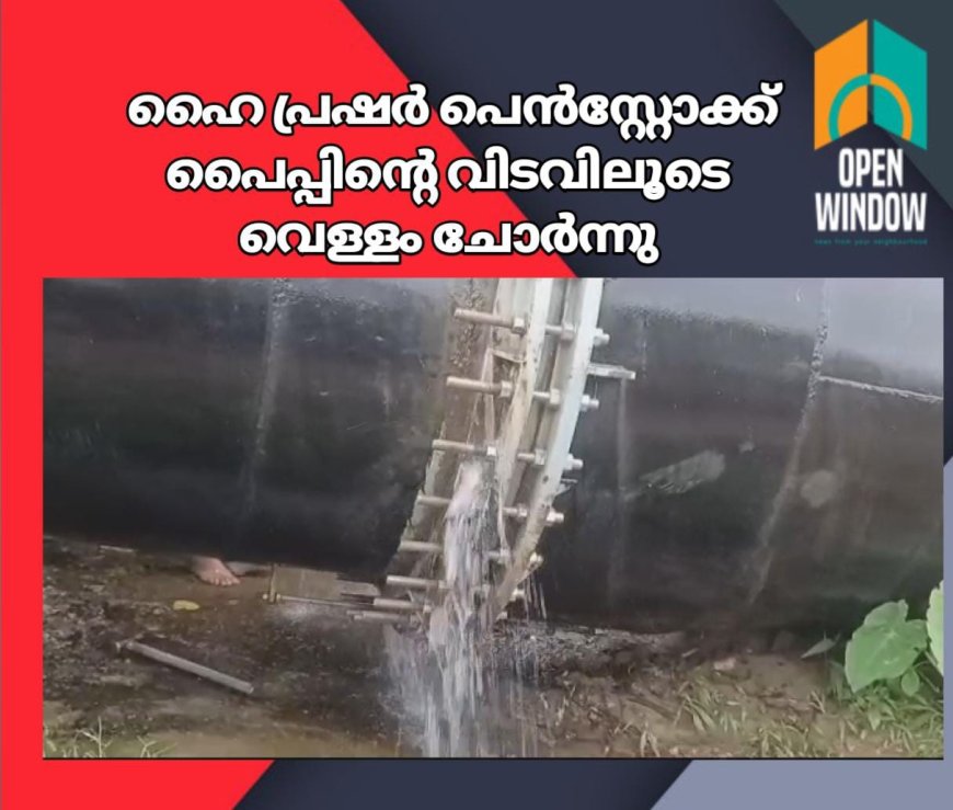 ഇടുക്കി ചെങ്കുളം വൈദ്യുതി നിലയത്തിലേക്ക് വെള്ളം എത്തിക്കുന്ന ഹൈ പ്രഷര് പെന്സ്റ്റോക്ക് പൈപ്പിന്റെ വിടവിലൂടെ വെള്ളം ചോര്ന്നു