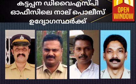 മുഖ്യമന്ത്രിയുടെ പൊലീസ് മെഡൽ കട്ടപ്പന ഡിവൈഎസ്പി ഓഫീസിലെ നാല് പൊലീസ് ഉദ്യോഗസ്ഥർക്ക്