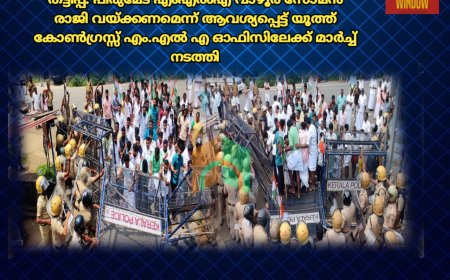 ജോലി വാഗ്ദാനം ചെയ്ത് സാമ്പത്തിക തട്ടിപ്പ്: പീരുമേട് എംഎൽഎ വാഴൂർ സോമൻ രാജി വയ്ക്കണമെന്ന് ആവശ്യപ്പെട്ട് യൂത്ത് കോൺഗ്രസ്സ് എം.എൽ എ ഓഫിസിലേക്ക് മാർച്ച് നടത്തി