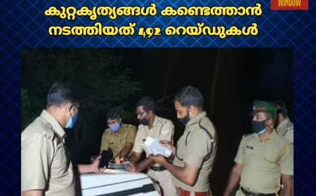 ഓണം സ്‌പെഷ്യല്‍ ഡ്രൈവ്: മദ്യ-മയക്കുമരുന്ന് കുറ്റകൃത്യങ്ങള്‍ കണ്ടെത്താന്‍ നടത്തിയത് 492 റെയ്ഡുകള്‍; എടുത്തത് 104 കേസുകള്‍ 