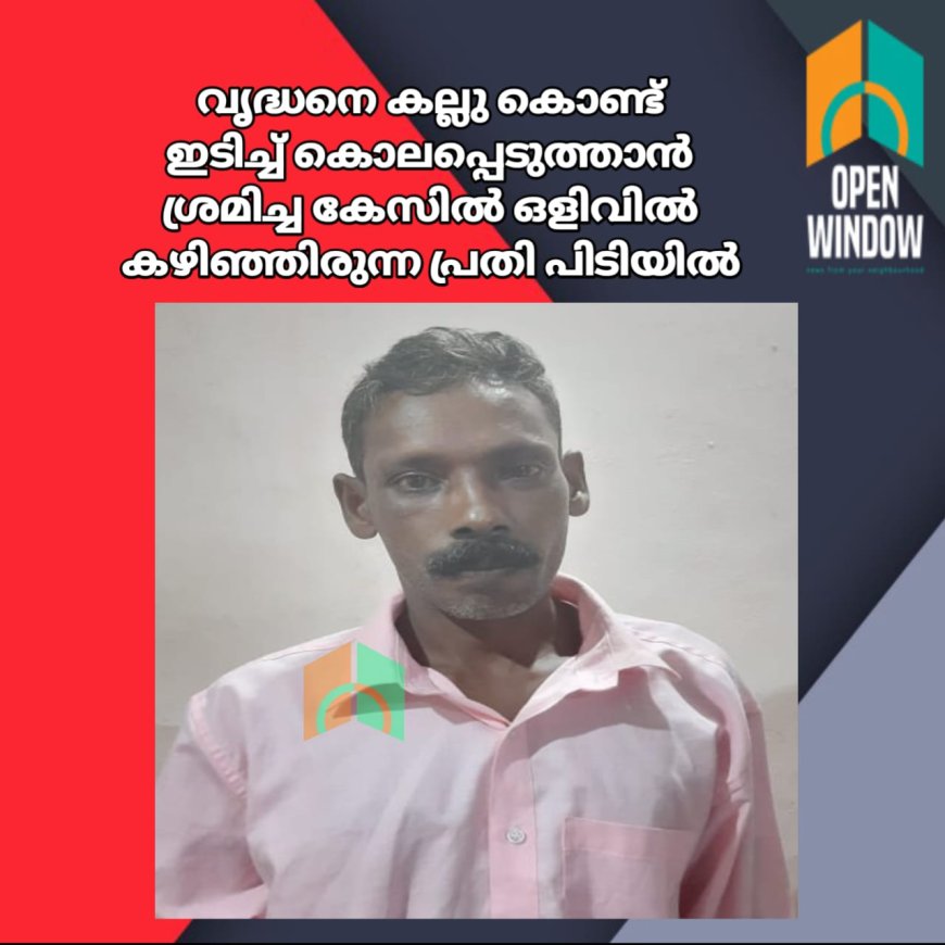 വൃദ്ധനെ കല്ലു കൊണ്ട് ഇടിച്ച് കൊലപ്പെടുത്താൻ ശ്രമിച്ച കേസിൽ ഒളിവിൽ കഴിഞ്ഞിരുന്ന പ്രതി പിടിയിൽ. കാമാക്ഷി സ്വദേശി അക്കരപ്പറമ്പിൽ ബിജു ആന്റണിയാണ്  അറസ്റ്റിലായത്