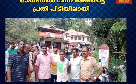 അടിമാലിയിൽ എക്സൈസ് ഓഫീസിൽ നിന്ന് രക്ഷപെട്ട പ്രതി പിടിയിലായത് കോഴഞ്ചേരിയിൽ നിന്ന്