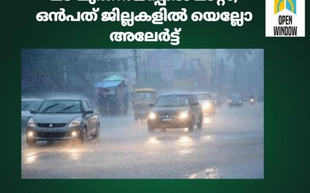 മഴ മുന്നറിയിപ്പിൽ മാറ്റം; ഒൻപത് ജില്ലകളിൽ യെല്ലോ അലേർട്ട്