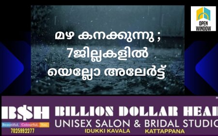 കേരളത്തിൽ മഴ കനക്കുന്നു; ഏഴ് ജില്ലകളിൽ യെല്ലോ അലേർട്ട്
