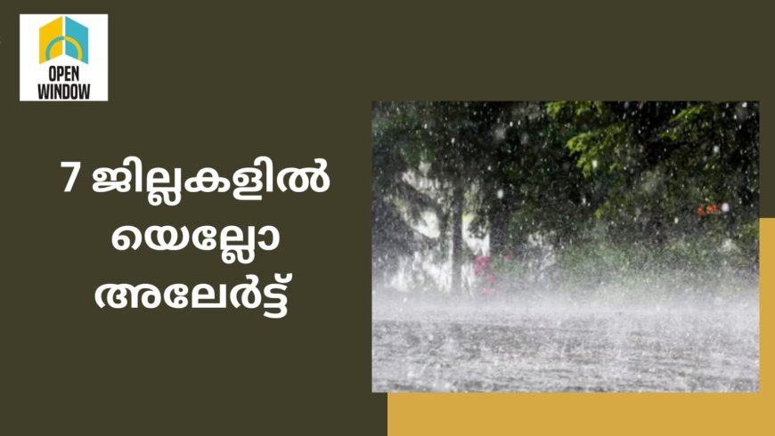 സംസ്ഥാനത്ത് അതിശക്തമായ മഴ തുടരും; 7 ജില്ലകളിൽ യെല്ലോ അലേർട്ട്