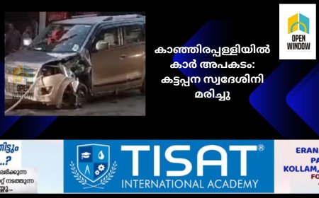 കാഞ്ഞിരപ്പള്ളിയിൽ കാർ അപകടം:കട്ടപ്പന സ്വദേശിനി മരിച്ചു
