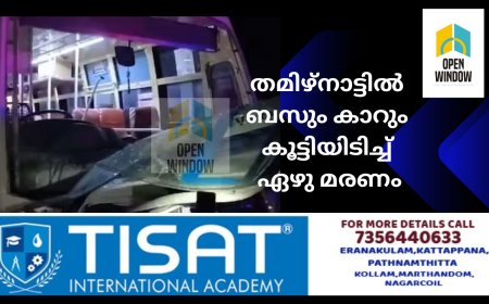 തമിഴ്നാട്ടിൽ ബസും കാറും കൂട്ടിയിടിച്ച് ഏഴു മരണം.14 പേർക്ക് പരിക്ക്