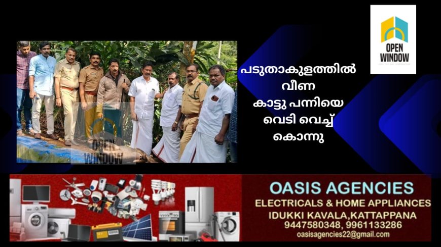 നെടുങ്കണ്ടത്ത്
പടുതാകുളത്തിൽ വീണ കാട്ടു പന്നിയെ വെടിവെച്ച് കൊന്നു