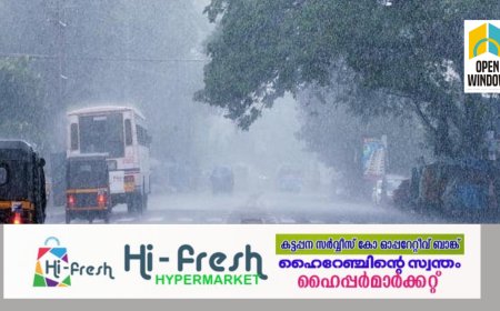 വീണ്ടും ശക്തമായ മഴക്ക് സാധ്യത. ഇടുക്കിയിൽ യെല്ലോ അലർട്ട്