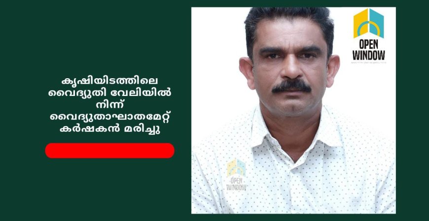 കൃഷിയിടത്തിലെ വൈദ്യുതി വേലിയിൽ നിന്ന് വൈദ്യുതാഘാതമേറ്റ് കർഷകൻ മരിച്ചു