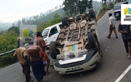 വണ്ടിപ്പെരിയാറിൽ അയ്യപ്പഭക്തരുടെ വാഹനം തലകീഴായി മറിഞ്ഞ് അപകടം