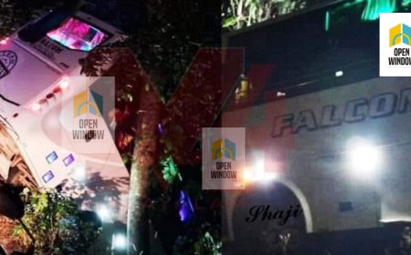 ഇടുക്കി അടിമാലി വാളറയ്ക്ക് സമീപം ടൂറിസ്റ്റ് ബസ് നിയന്ത്രണം തെറ്റി താഴ്ചയിലേയ്ക്ക് പതിച്ചു മരങ്ങള്‍ക്കിടയില്‍ തങ്ങി നിന്നതിനാല്‍ ഒഴിവായത് വന്‍ ദുരന്തം