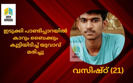 ഇടുക്കി പാണ്ടിപ്പാറയിൽ കാറും ബൈക്കും കൂട്ടിയിടിച്ച് യുവാവ് മരിച്ചു