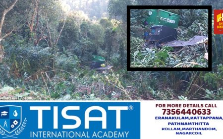 ഇടുക്കി ഡബിൾ കട്ടിംഗിന് സമീപം കണ്ടയ്നർ ലോറി 300 അടിയോളം താഴ്ച്ചയിലേക്ക് മറിഞ്ഞു.