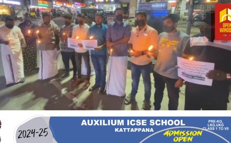 പൂക്കോട് വെറ്ററിനറി  കോളേജ് വിദ്യാർത്ഥി സിദ്ധാർത്ഥിന് നീതി ലഭിക്കണമെന്ന് ആവശ്യപ്പെട്ട്  യുവമോർച്ച കട്ടപ്പന മണ്ഡലം കമ്മറ്റിയുടെ നേതൃത്വത്തിൽ ഗാന്ധി സ്ക്വയറിൽ തിരികൾ തെളിയിച്ച് പ്രതിഷേധം സംഘടിപ്പിച്ചു