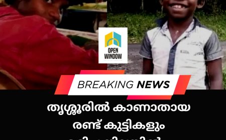 ഞെട്ടലോടെ നാട് ;
തൃശൂരില്‍ കാണാതായ ആദിവാസി കുട്ടികളില്‍ 2 പേരും മരിച്ച നിലയില്‍, മൃതദേഹം കണ്ടെത്തി
