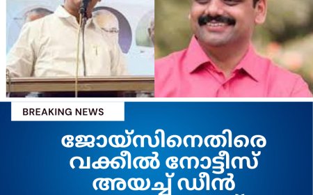 പൗരത്വ ഭേദഗതി നിയമ വ്യാജ ആരോപണം ; ജോയ്‌സിനെതിരെ ഡീൻ കുര്യാക്കോസ് വക്കീൽ നോട്ടീസ് അയച്ചു