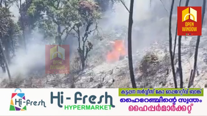 ഇടുക്കി പൂപ്പാറ ശങ്കരപണ്ട്യൻമെട്ടിൽ ജനവാസ മേഖലയ്ക്ക് സമീപം കാട്ടുതീ