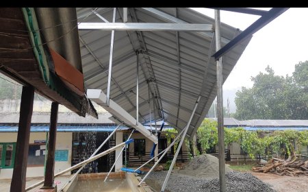 ഉപ്പുതറ സർക്കാർ ആശുപത്രിയിൽ നിർമ്മാണത്തിലിരുന്ന റൂഫ് ഇടിഞ്ഞ് വീണു