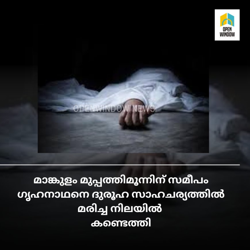 മാങ്കുളം മുപ്പത്തിമൂന്നിന് സമീപം ഗൃഹനാഥനെ ദുരൂഹ സാഹചര്യത്തിൽ മരിച്ച നിലയിൽ കണ്ടെത്തി