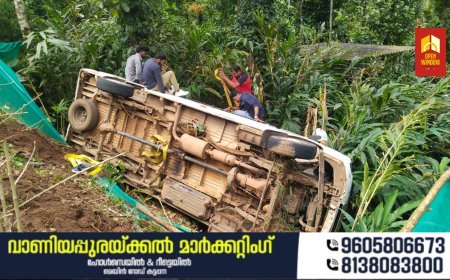 ഇരട്ടയാർ ചക്കക്കാനത്തിനും മാനാന്തടം  പാലത്തിനുമിടയിൽ  ട്രാവലർ മറിഞ്ഞ് അപകടം