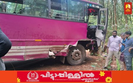 തൊടുപുഴ-പുളിയന്മല സംസ്ഥാന പാതയിൽ മുട്ടത്ത് വാഹനാപകടം; സ്വകാര്യ ബസ്സും കാറും തമ്മിൽ കൂട്ടിയിടിച്ചു. കാർ ഡ്രൈവറുടെ പരിക്ക്  ഗുരുതരം
