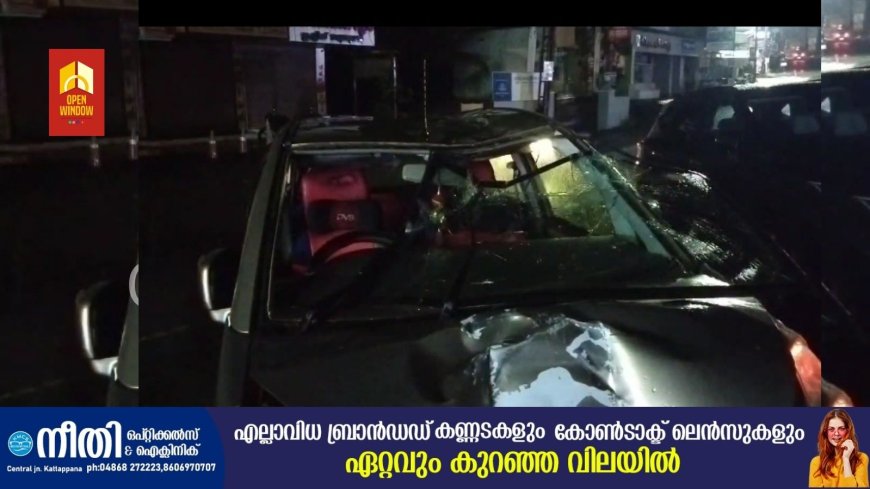 നിരവധി വാഹനങ്ങളിലും ഇലക്ട്രിക് പോസ്റ്റിലും ഇടിച്ചിട്ട് നിർത്താതെ പോയ വാഹനം കട്ടപ്പനയിൽ പിടികൂടി