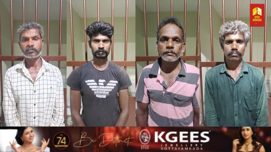 ഇടുക്കി മറയൂരിൽ നിന്നും തമിഴ്നാട്ടിലേക്ക് ചന്ദനം കടത്താൻ ശ്രമിച്ച നാല് പേർ പിടിയിൽ