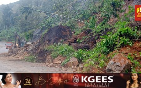 മലയോര ഹൈവേയിൽ ഉപ്പുതറ പരപ്പിന് സമീപം മണ്ണിടിഞ്ഞു വീണു
ഗതാഗതം തടസപ്പെട്ടു