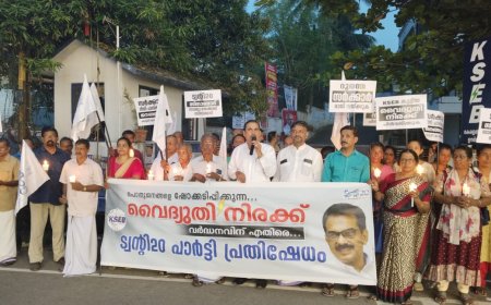 വൈദ്യുതി ചാർജ് വർധനവിനെതിരെ ട്വൻ്റി 20 പാർട്ടി തൊടുപുഴ നിയോജക മണ്ഡലം കമ്മിറ്റിയുടെ നേതൃത്വത്തിൽ തൊടുപുഴ വൈദ്യുതി ഭവന് മുന്നിൽ പ്രതിഷേധ ധർണ്ണ നടത്തി