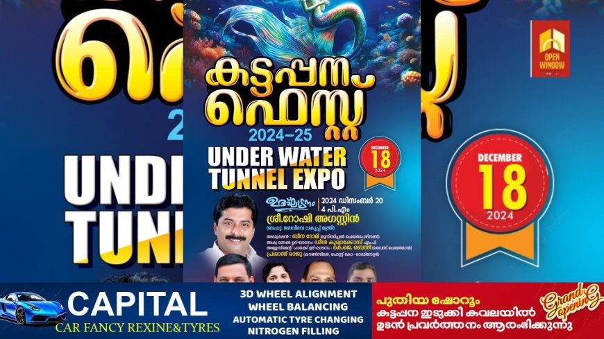കട്ടപ്പന ഫെസ്റ്റിന് 18 ന് തിരി തെളിയും. ജലവിഭവ വകുപ്പ് മന്ത്രി റോഷി അഗസ്റ്റിൻ 20 തിന് ഉത്ഘാടനം ചെയ്യും