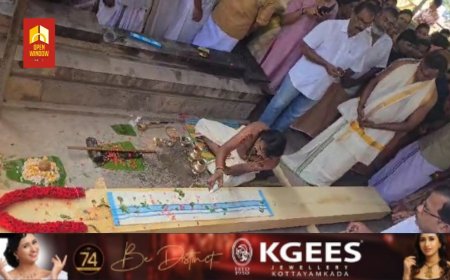 നരിയംപാറ പുതിയ കാവ് ദേവി ക്ഷേത്രത്തിന്റെ ചുറ്റമ്പല മേൽകൂടിന്റെ തടി പണിക്ക്  ആരംഭം കുറിച്ചു