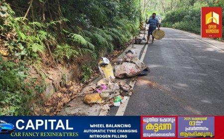 കട്ടപ്പന ആനവിലാസം റോഡിൽ വൻ മാലിന്യ നിക്ഷേപം