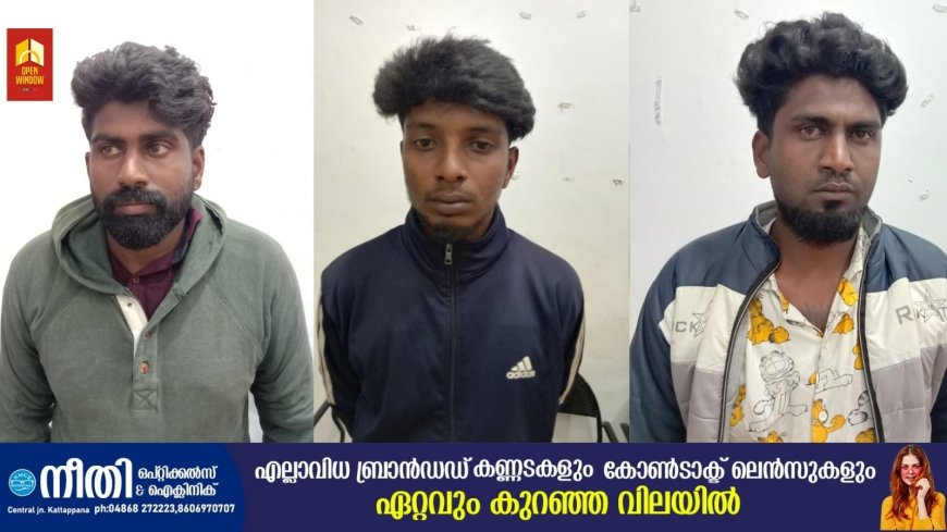 ഇടുക്കി മൂന്നാറിൽ വർക്ക്ഷോപ്പ് ഉടമയെ വെട്ടി പരിക്കേൽപ്പിച്ച സംഭവത്തിൽ മൂന്ന് പേർ അറസ്റ്റിൽ