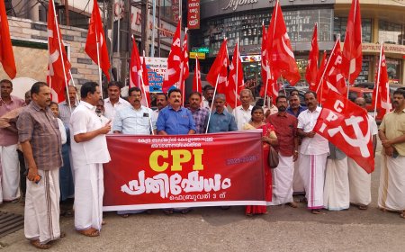 കേന്ദ്ര ബഡ്ജറ്റിൽ കേരളത്തെ പൂർണ്ണമായും അവഗണിച്ചതിൽ പ്രതിക്ഷേധിച്ച് തൊടുപുഴയിൽ നടന്ന  പ്രകടനവും യോഗവും സി പി ഐ ജില്ലാ സെക്രട്ടറി കെ സലിംകുമാർ ഉൽഘാടനം ചെയ്തു