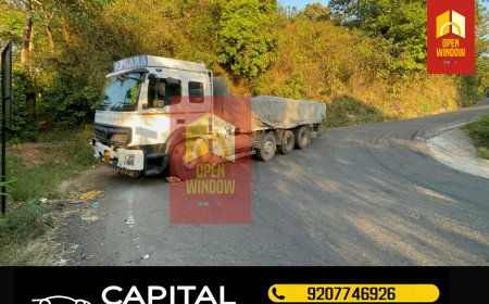 കട്ടപ്പന പുളിയൻമല റോഡിൽ  ചരക്ക് ലോറി കുടുങ്ങി