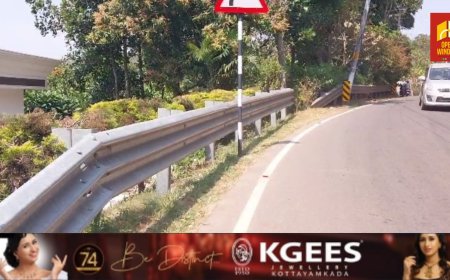 സുരക്ഷ മുൻകരുതലുകൾ ഇല്ലാതെ ക്രാഷ് ബാരിയറുകൾ റോഡ് അരികിൽ സ്ഥാപിച്ചിരിക്കുന്നത് അപകട ഭീഷണി ഉയർത്തുന്നു