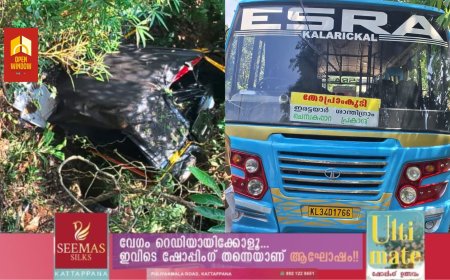 ഇടുക്കി തോപ്രാംകുടിക്ക് സമീപം പെരുംതൊട്ടിയിൽ ബസ് ഓട്ടോയിൽ ഇടിച്ച് അപകടം