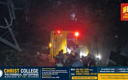 വാഗമണ്ണിൽ കോളേജ് ബസ് മറിഞ്ഞ് അപകടം