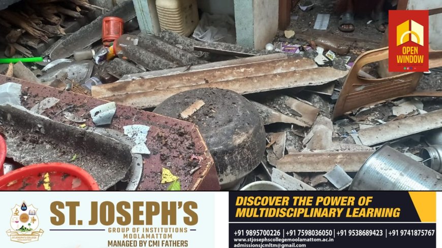 ഇടുക്കിയിൽ ഇടിമിന്നലേറ്റ് വീട് തകർന്നു