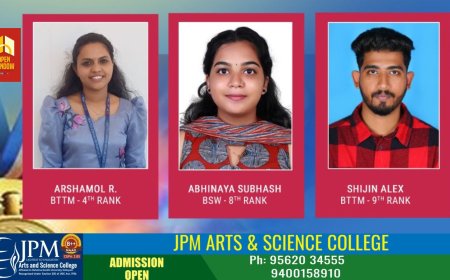 ജെ. പി. എം. കോളേജിൽ വീണ്ടും റാങ്കുകളുടെ തിളക്കം