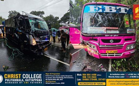 കാൽവരി മൗണ്ടിന് സമീപം ലോറിയും സ്വകാര്യ ബസും കൂട്ടിയിടിച്ച് അപകടം;നിരവധി പേർക്ക് പരിക്ക്